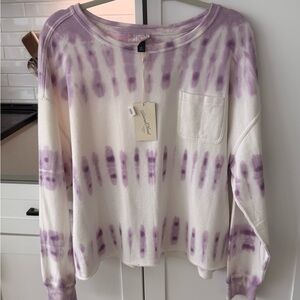 Universal Thread lavender white tie dye sweatshirt top sz xxl NWT